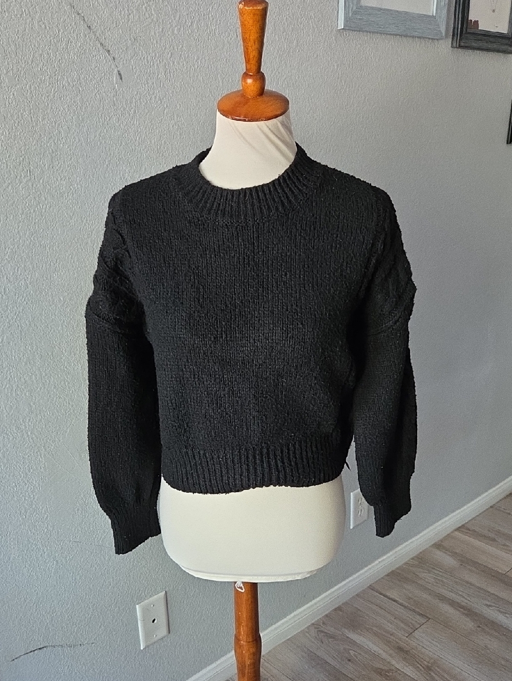 And Now This  Black Crewneck Sweater Oversized XXS